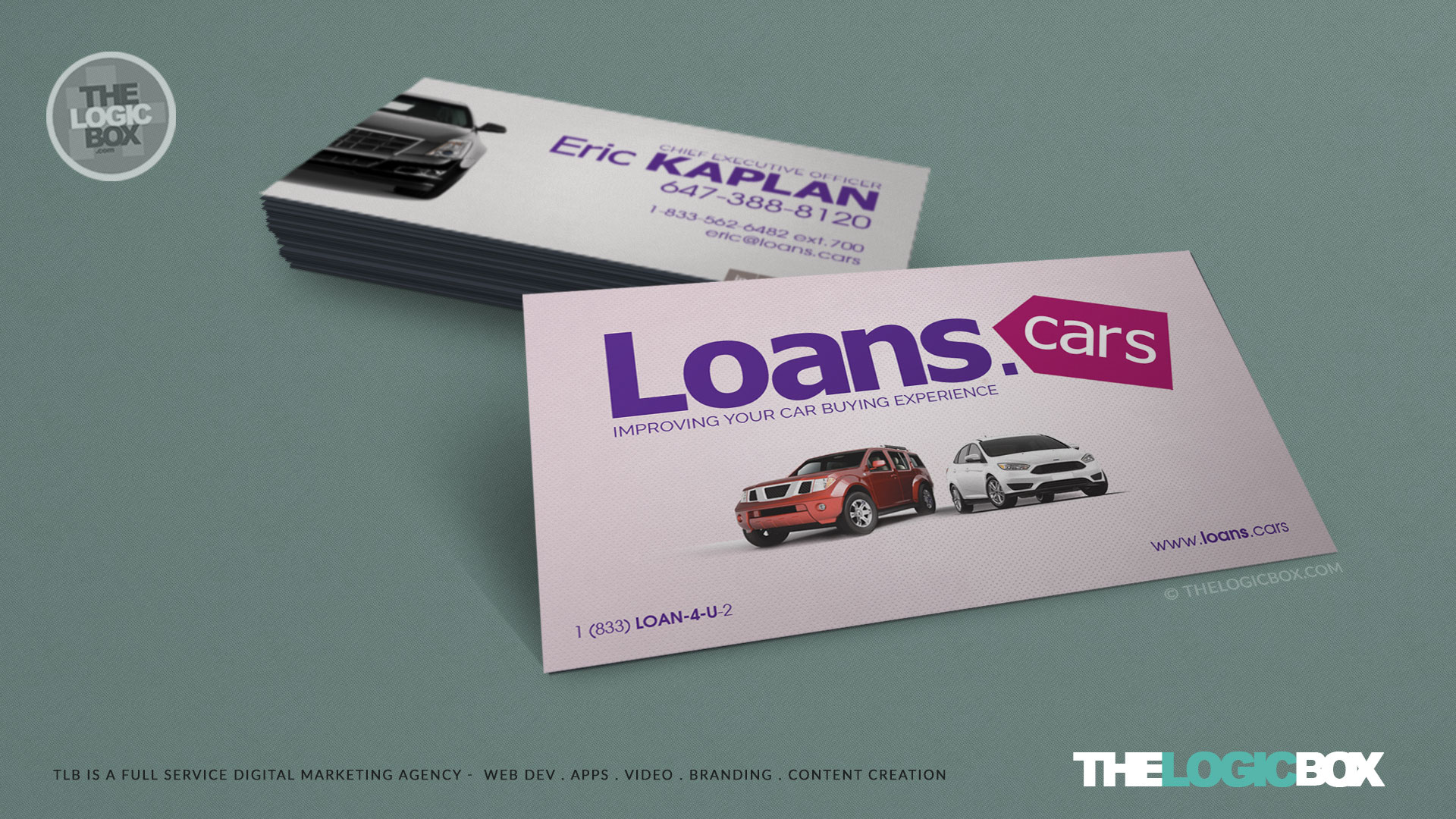 Loans.cars Logo - Auto Financing - Web Design Mississauga - Oakville - Burlington - Brand Advertising, Digital Marketing, Corporate Logo Design, Business Card Design | The Logic Box Agency