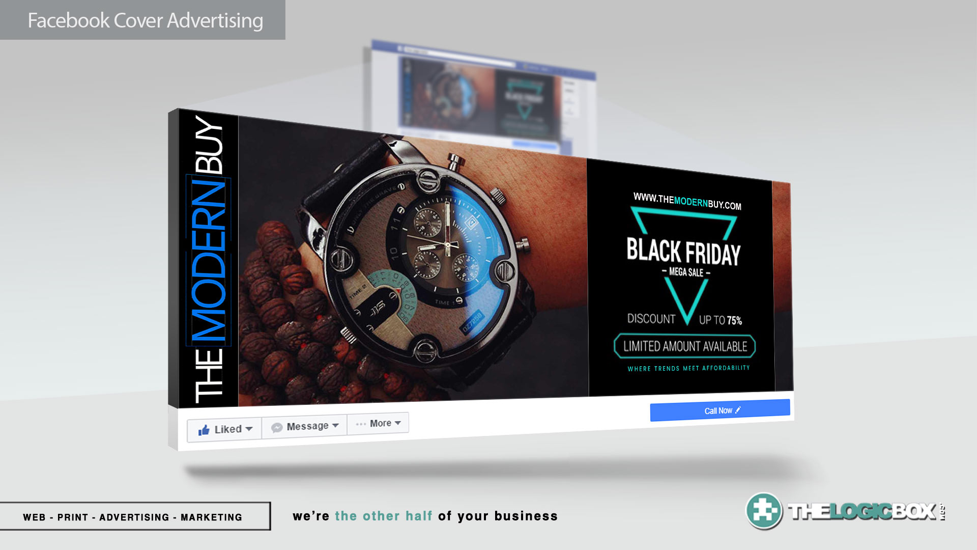 Facebook Cover Banners & Advertisement Mockup PSDs - Digital Marketing Toronto | The Logic Box
