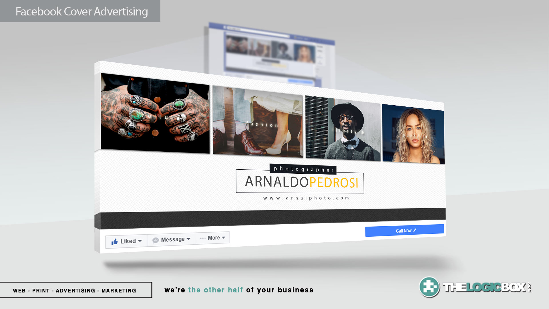 Facebook Cover Banners & Advertisement Mockup PSDs Fitness - Digital Marketing Toronto | The Logic Box