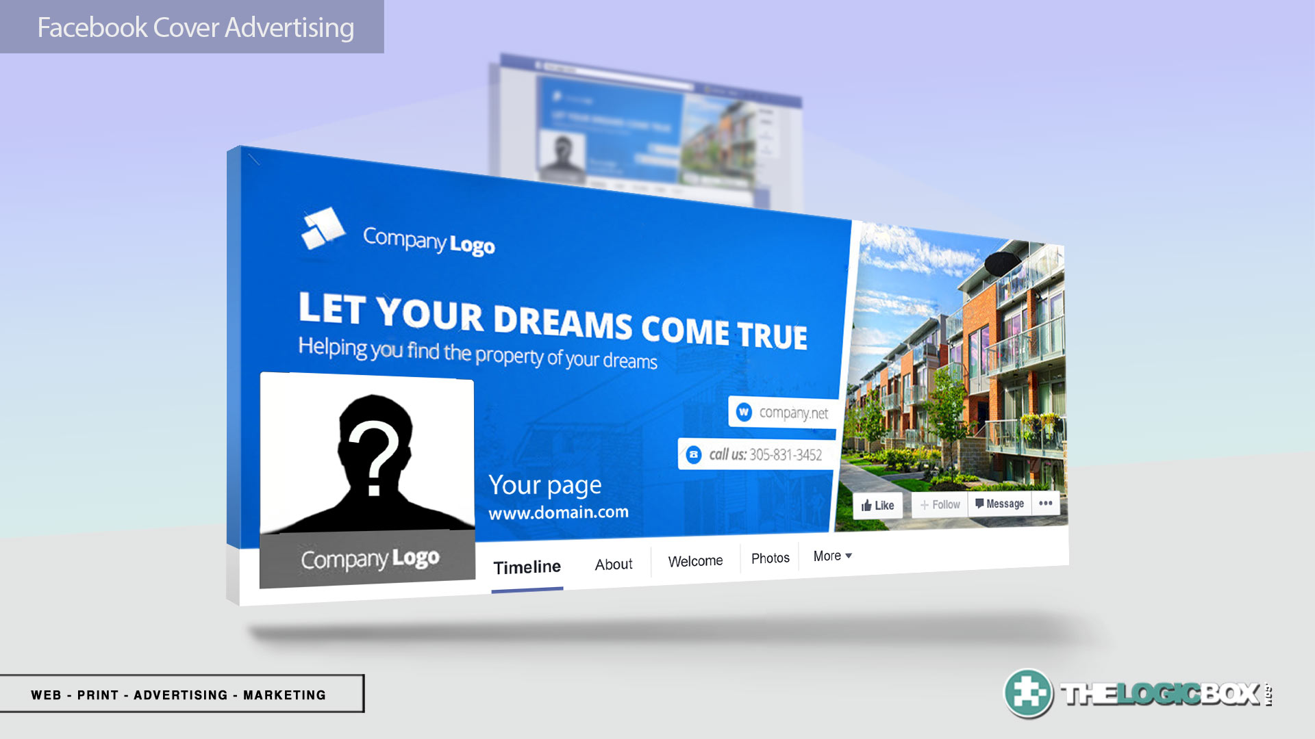 Facebook Cover Banners & Advertisement Mockup PSDs Fitness - Digital Marketing Toronto | The Logic Box